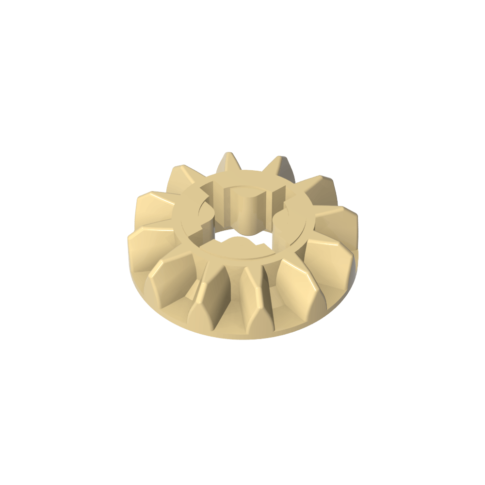 [ENG-CN-Z12-C31] Engranaje cónico de 12 dientes - Crema