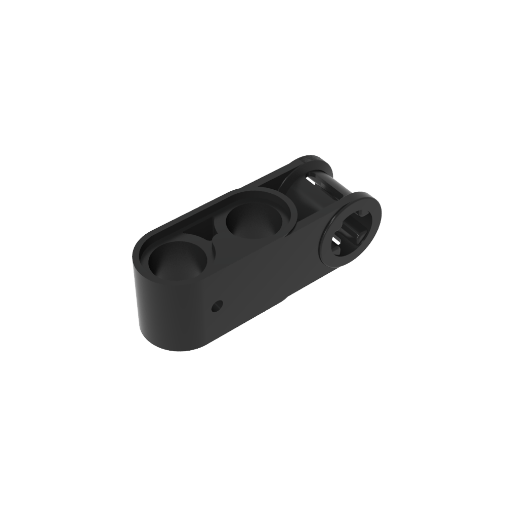 [CON-PERP-2AG-C80] Conector perpendicular 3 módulos con 2 agujeros - Negro