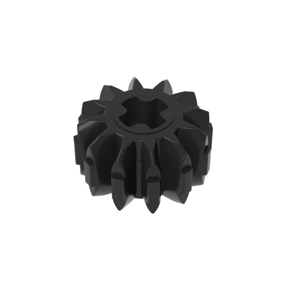 [ENG-CDB-Z12-C80] Engranaje cónico doble de 12 dientes - Negro