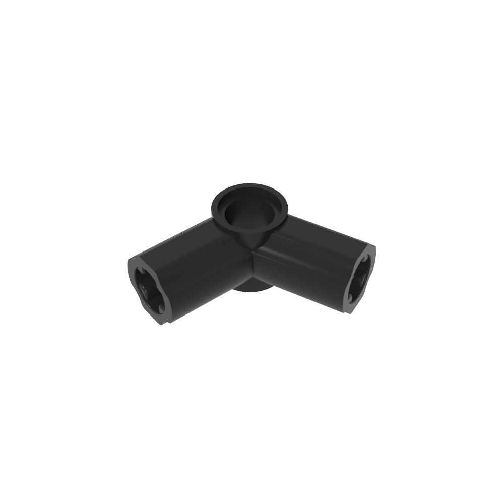 [CON-1125-T5-C80] Conector angular 112.5° (tipo 5) - Negro