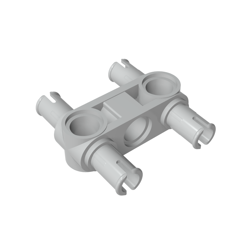 [CON-H-3x3-C71] Conector tipo H de 3 módulos (4 pines) - Gris