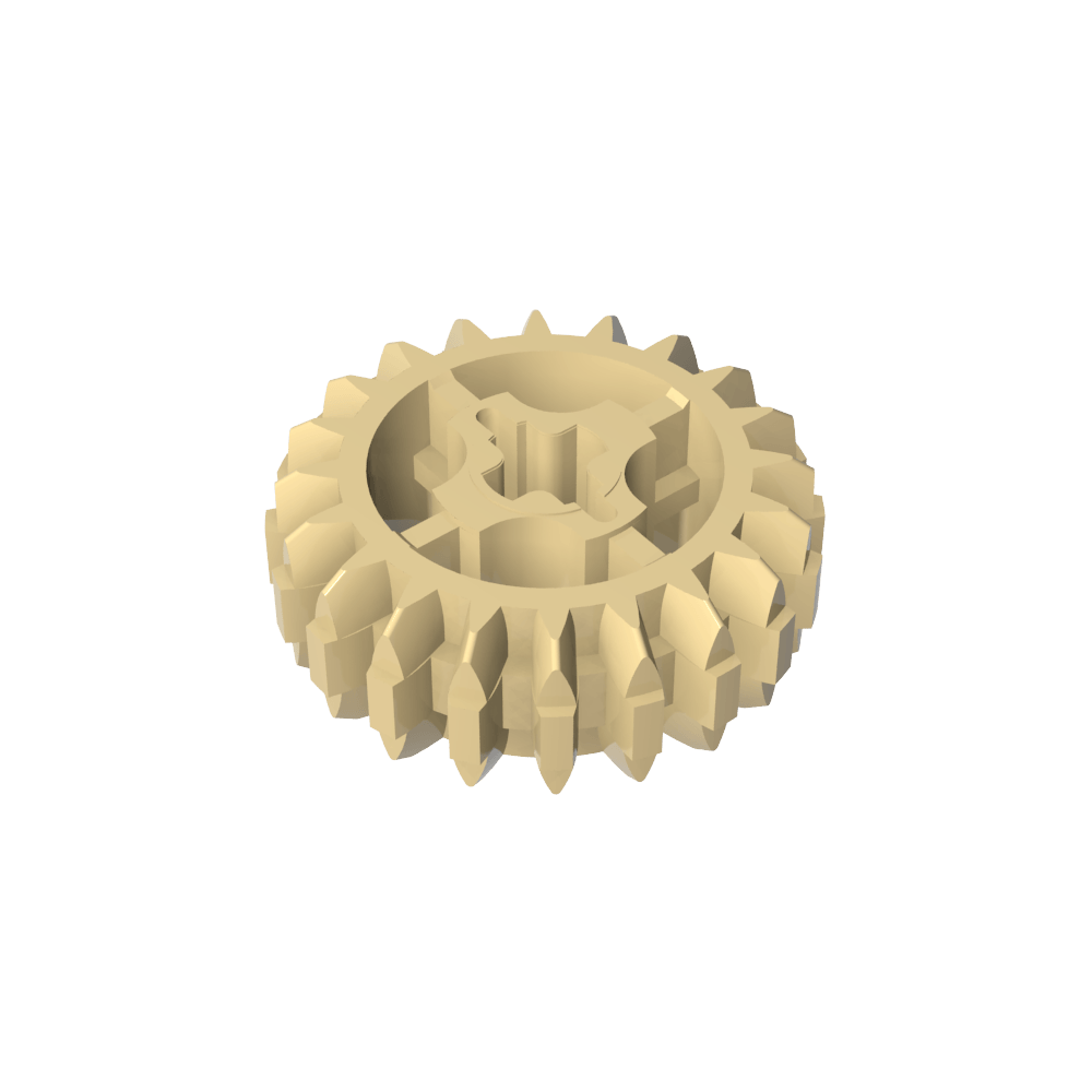 [ENG-CDB-Z20-C31] Engranaje cónico doble de 20 dientes - Crema