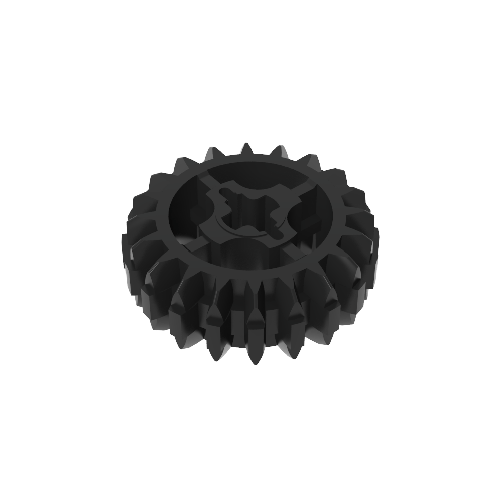 [ENG-CDB-Z20-C80] Engranaje cónico doble de 20 dientes - Negro