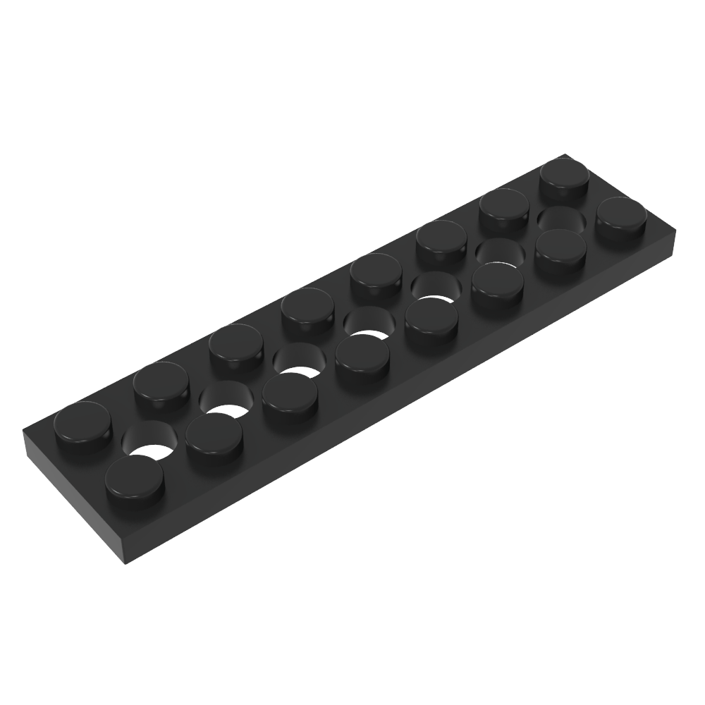 [PLA-2X8-AG-C80] Placa 2x8 con agujeros - Negro