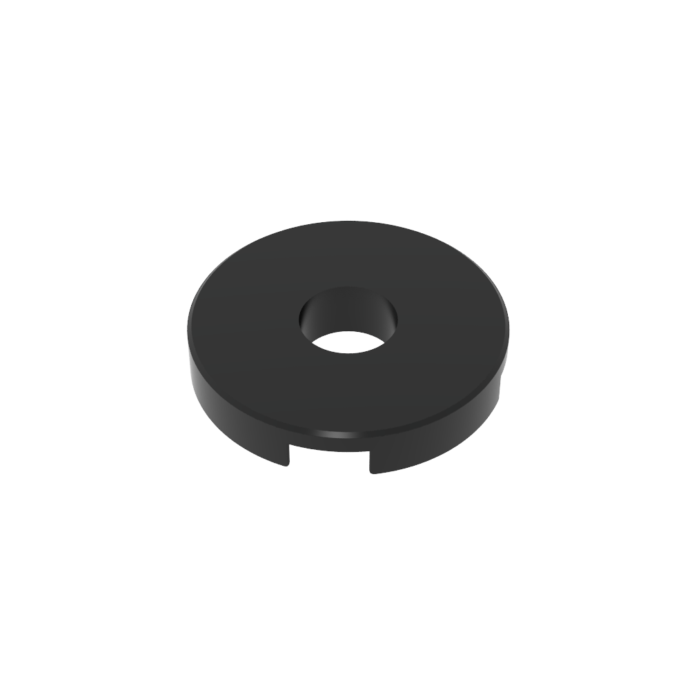 [PLA-R22-AG-C80] Placa redonda 2x2 con agujero - Negro