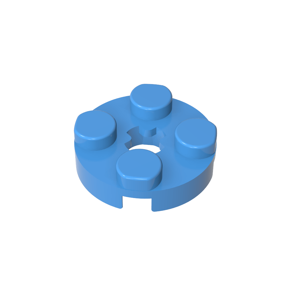 [PLA-R22-EJE-C52] Placa redonda 2x2 con eje - Azul Medio