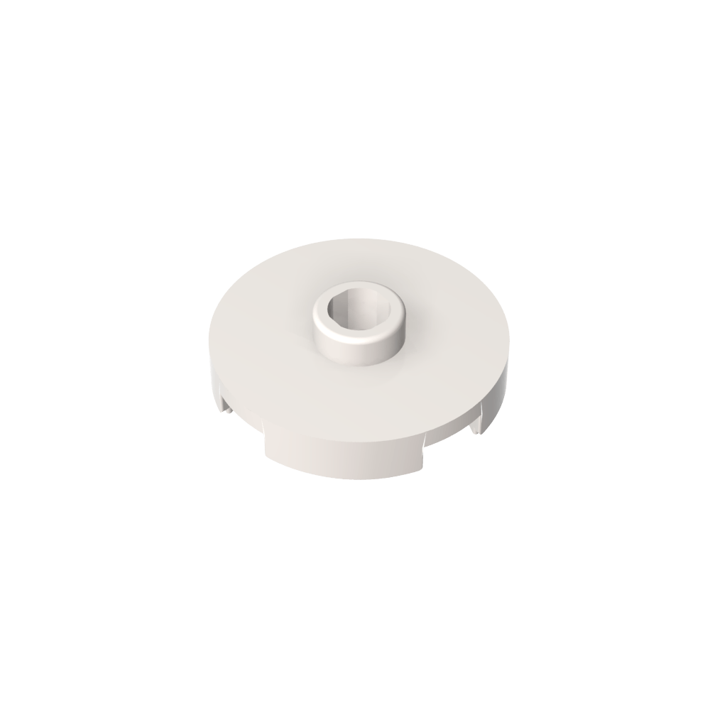 Placa redonda 2x2 con un punto - Blanco