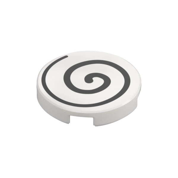 [PLA-R22-ESP-C90] Placa redonda 2x2 con espiral - Blanco