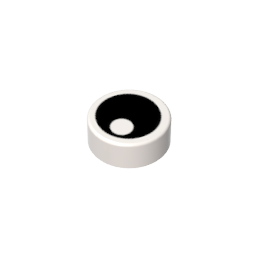 [R11-OJO-C90] Placa redonda 1x1 (ojo) - Blanco