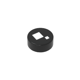 [R11-OJO-C80] Placa redonda 1x1 (ojo) - Negro